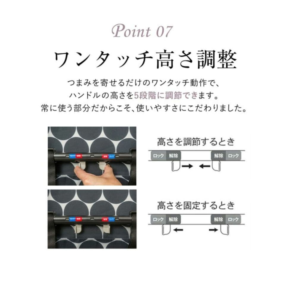 【新品未使用品】GRANMARIE ショッピングカート GM-124 ドット柄