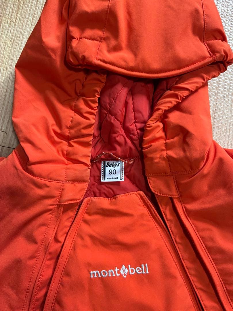 [美品] モンベル　mont-bell ベビーアウター 90サイズ オレンジ