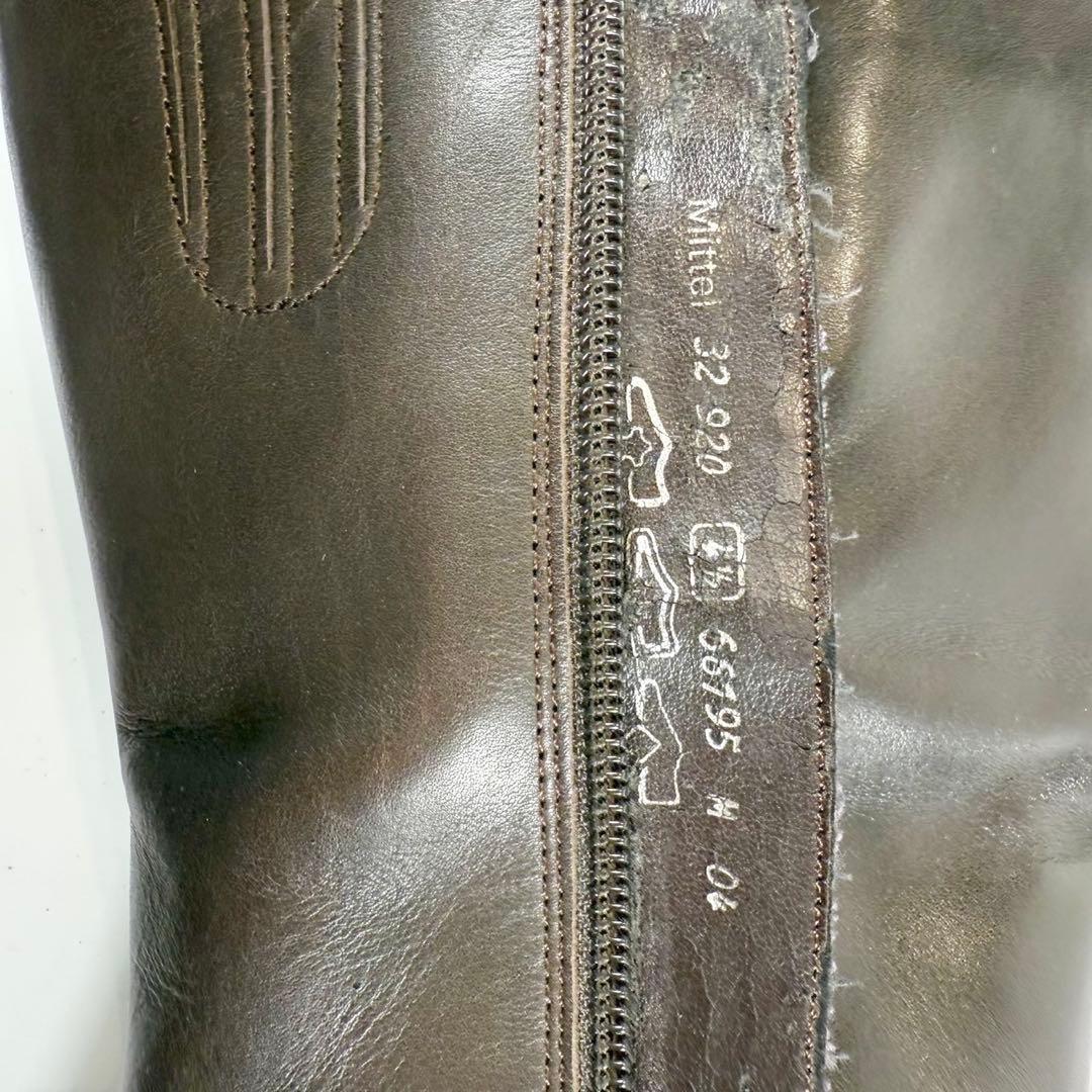 【美品】Gabor　ガボール　ロングブーツ 本革サイドジップ　スクエアトゥ　茶