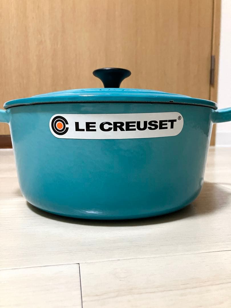 ル・クルーゼ ココットロンド 22cm カリビアンブルー 両手鍋