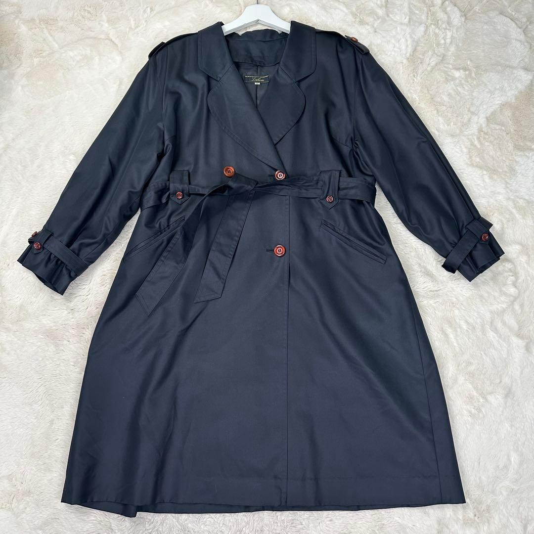 ✨美品✨レリアン 最高級シルク100% トレンチコート 13+ 大きいサイズ