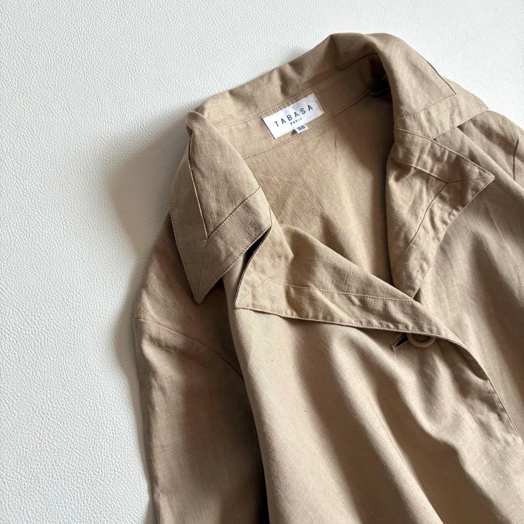 ◆美品◆3万◆TABASA◆大きいサイズ感◆綿麻スプリングジャケット◆ベージュ◆