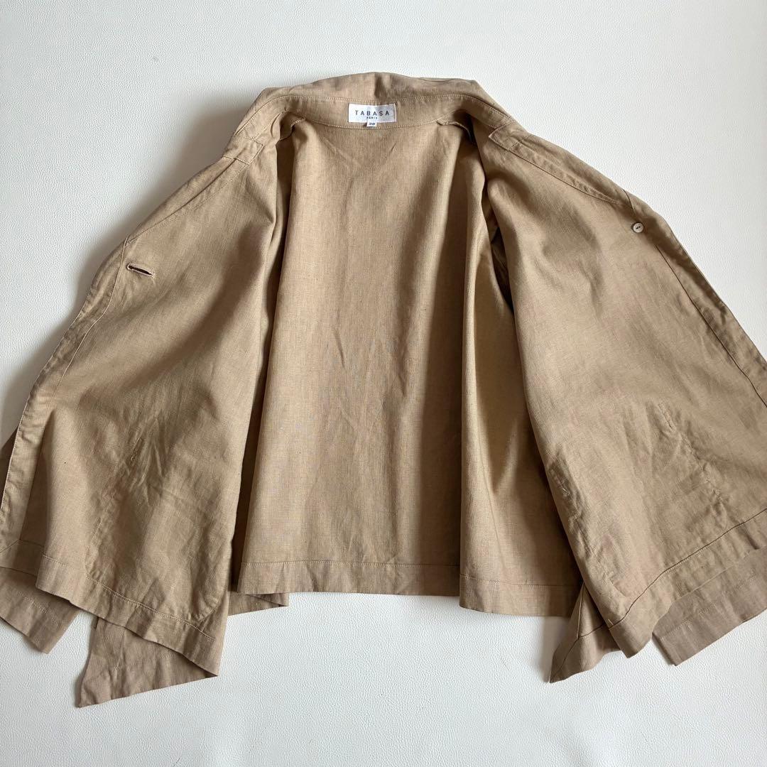 ◆美品◆3万◆TABASA◆大きいサイズ感◆綿麻スプリングジャケット◆ベージュ◆