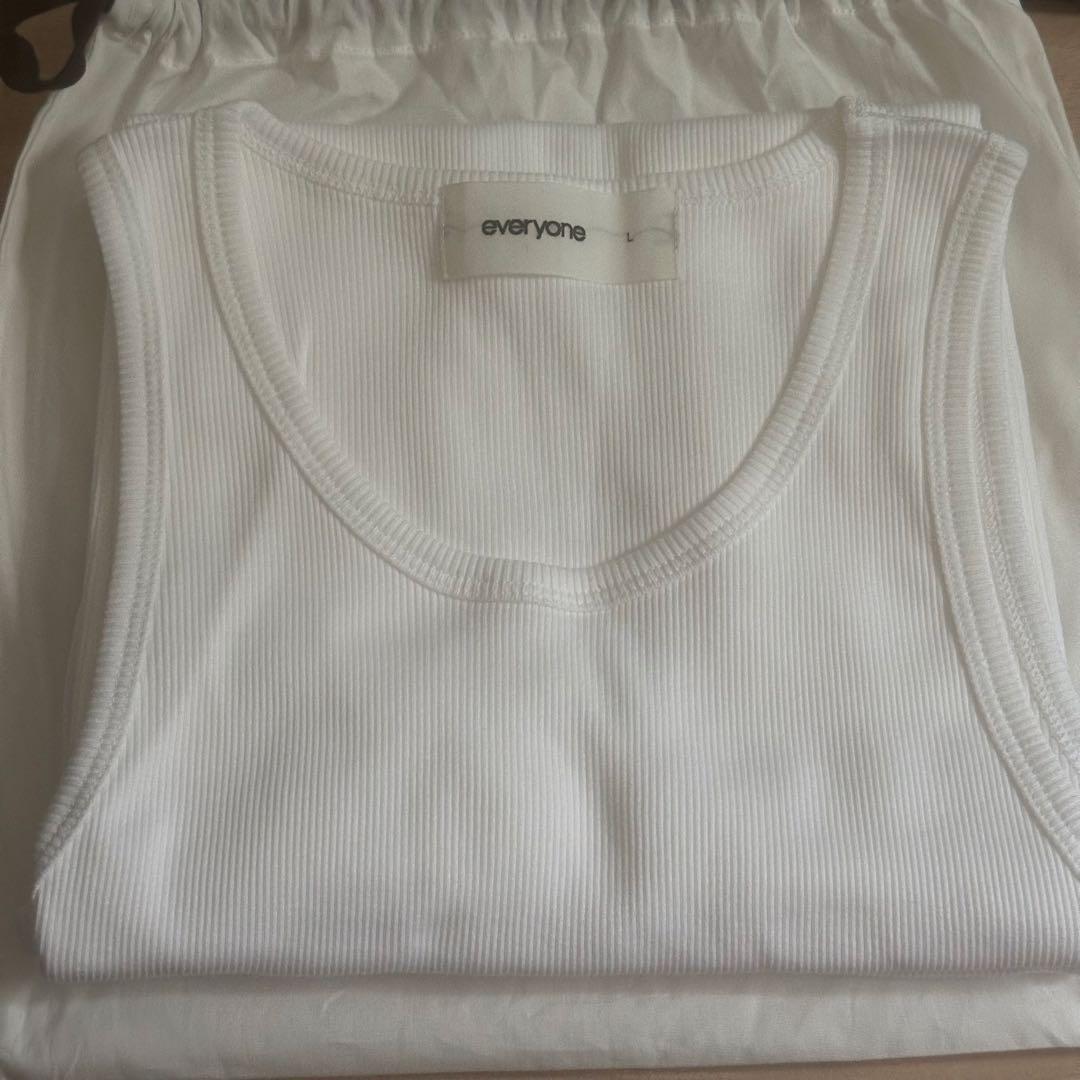 Lサイズ everyone 3P rib tank top WHITE 1枚