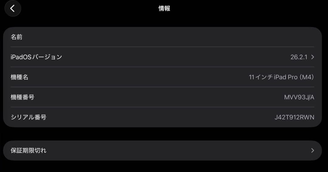 iPad Pro 第5世代　m4 11インチ