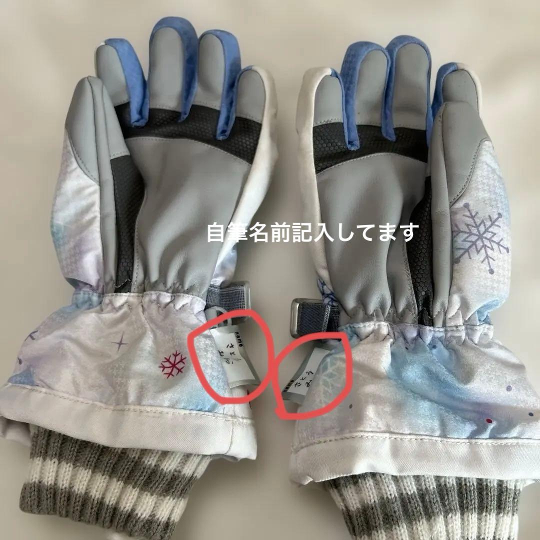 Phenix スノーウエア　上下　手袋 ３点セット150 ホワイト✖️紺色　女
