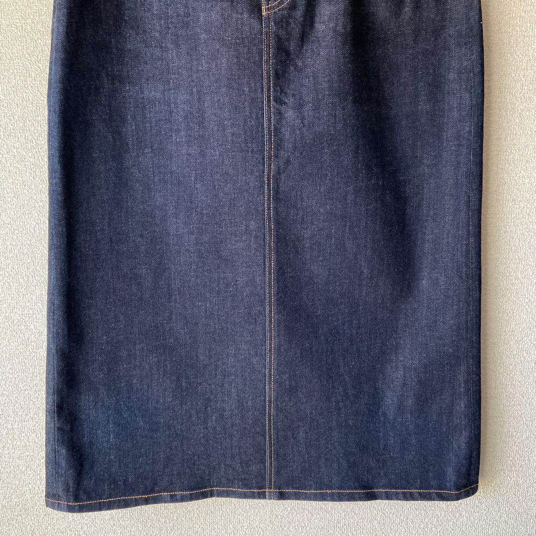 大きめ 23区DENIM ストレッチ デニムスカート 44 XXL ネイビー