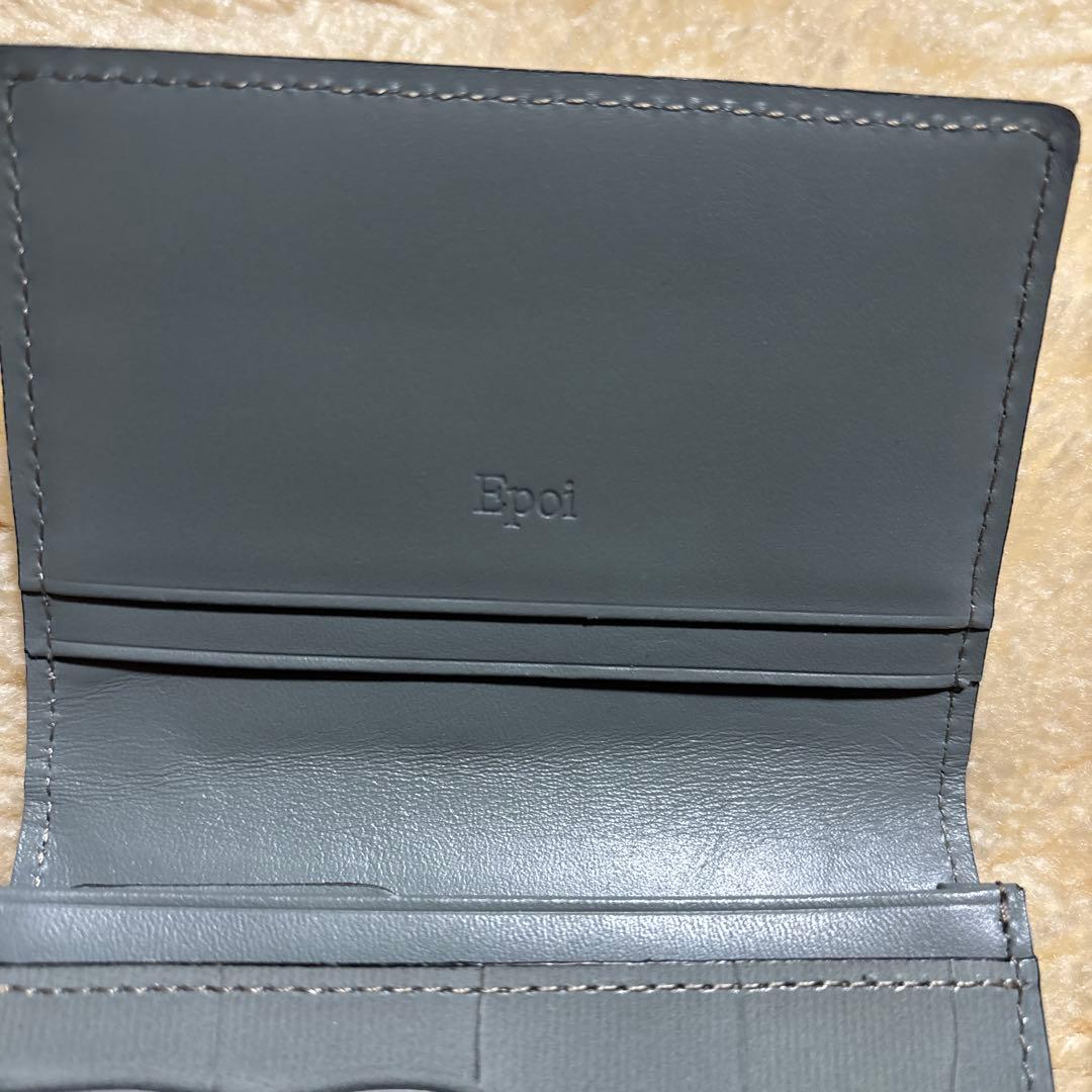 Epoiエポイ TILEタイル 名刺入れ 牛革 グレー