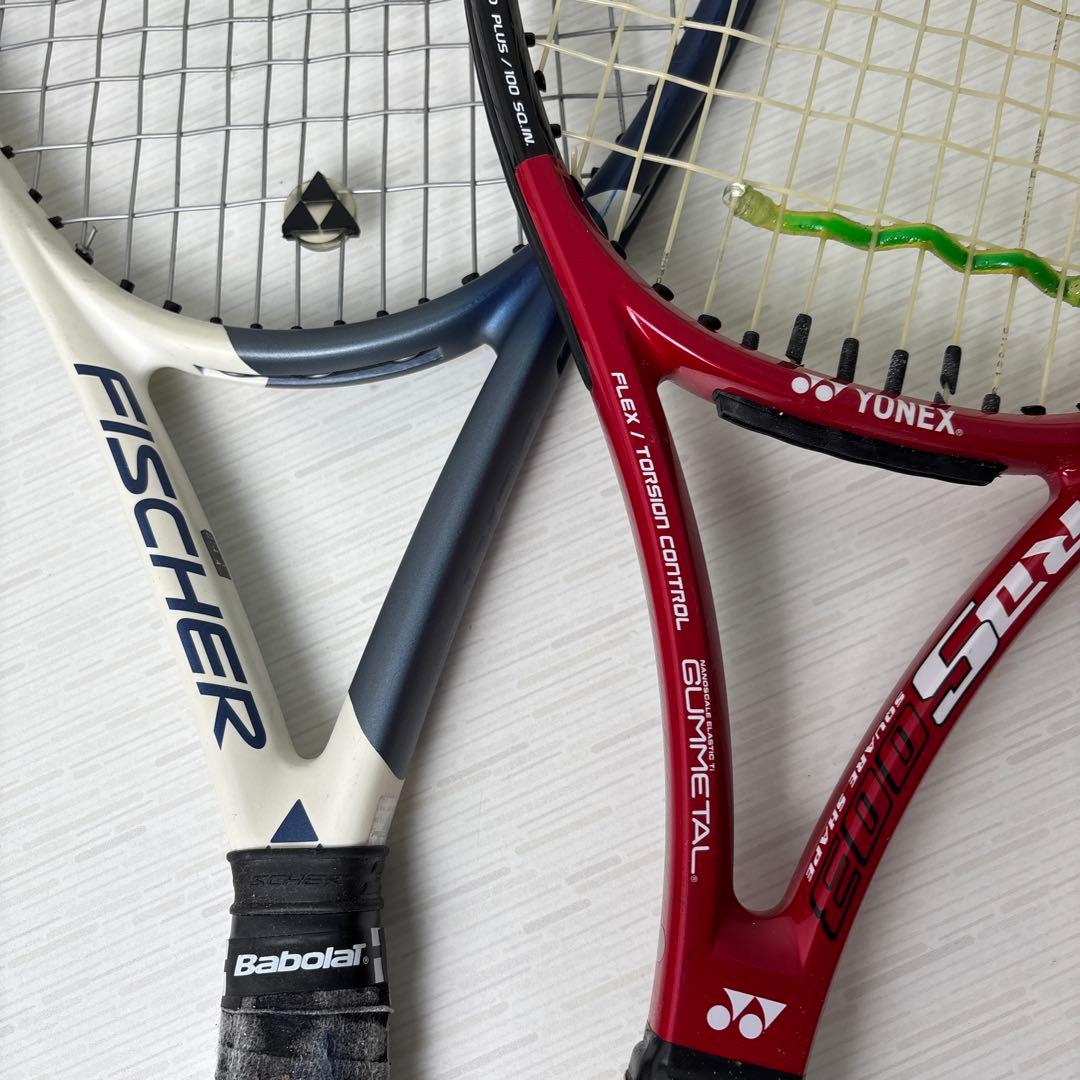 W*0様 硬式テニスラケット 3本セット YONEX HEAD FISCHER