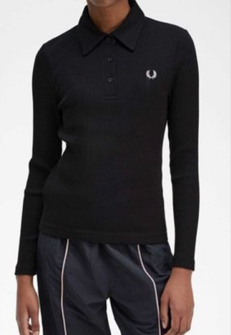 トップス FRED PERRY Long Sleeve Ribbed Polo Shirt