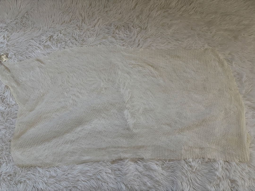 【美品】アニオナ　シルク　ストール　ホワイト　白