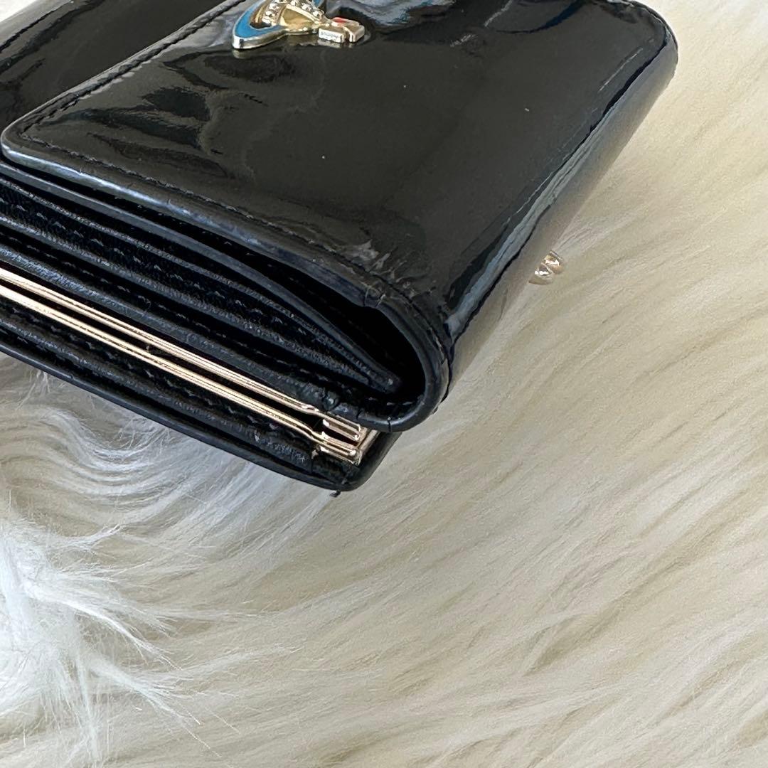 Vivienne Westwood 二つ折り財布 エナメル ブラック 黒 オーブ