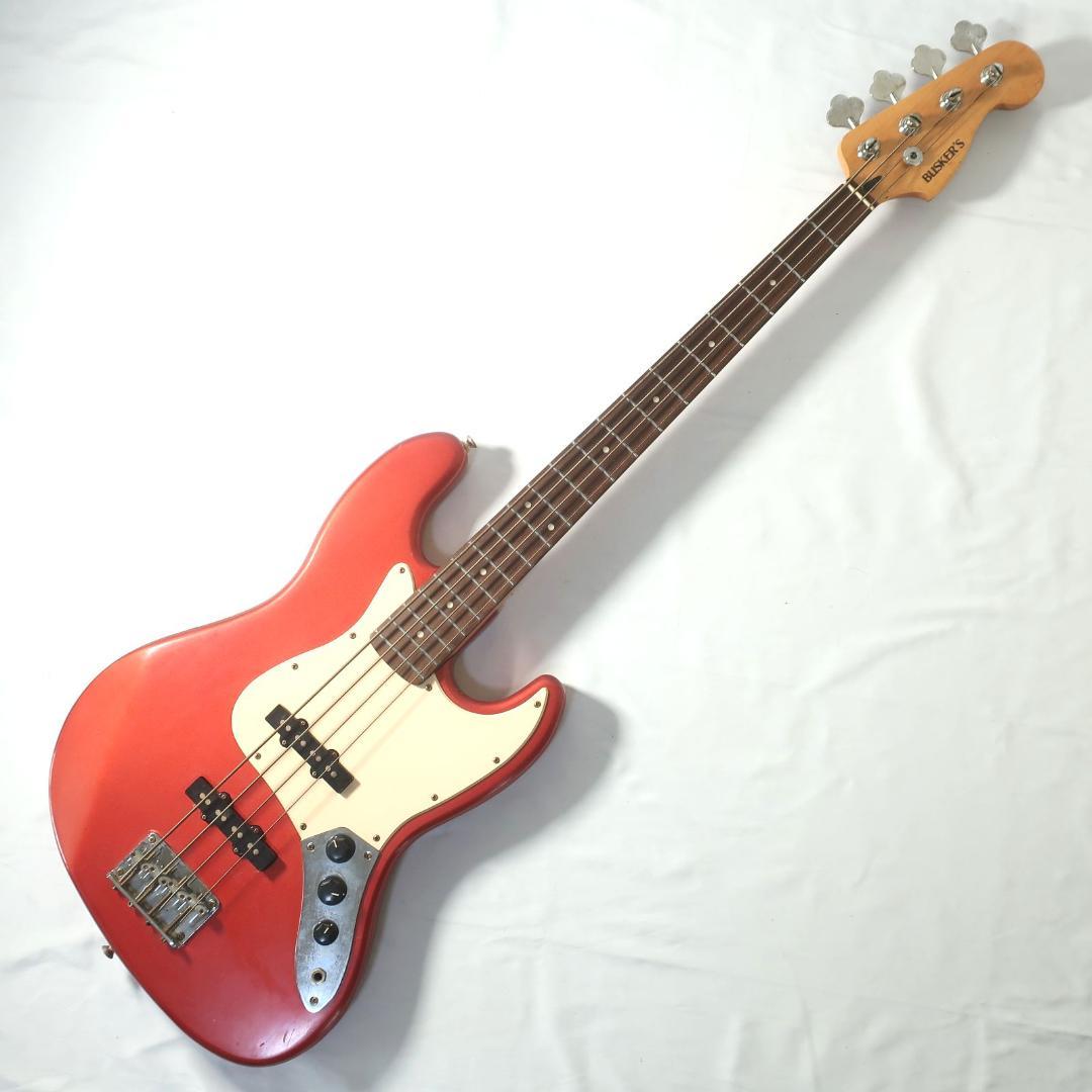 BUSKER'S エレキベース ジャズベースタイプ メタリックレッド
