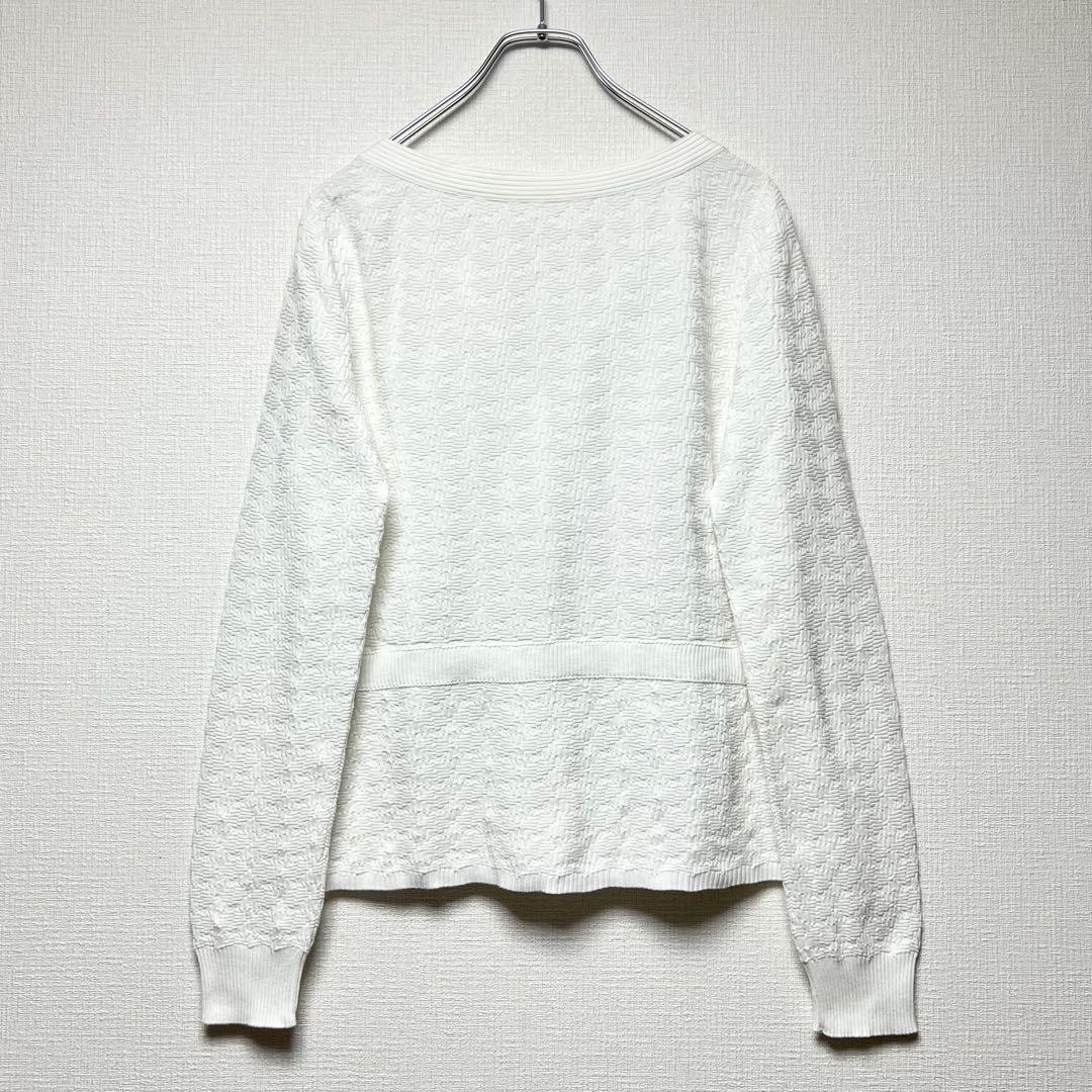 ココボタン✨ CHANEL シャネル スキッパー コットンニットカーディガン 白
