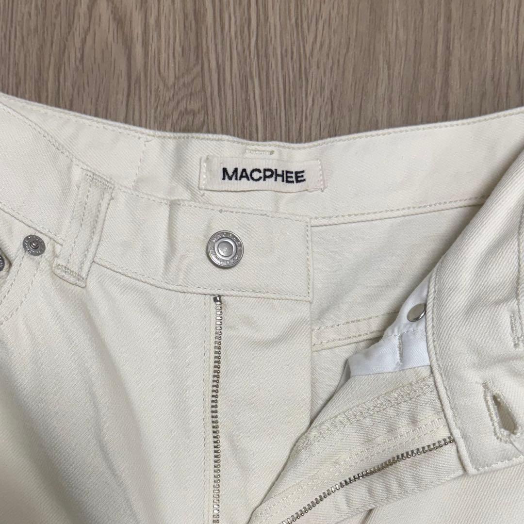 【JT】MACPHEE コットンホワイトデニム セミワイドパンツ