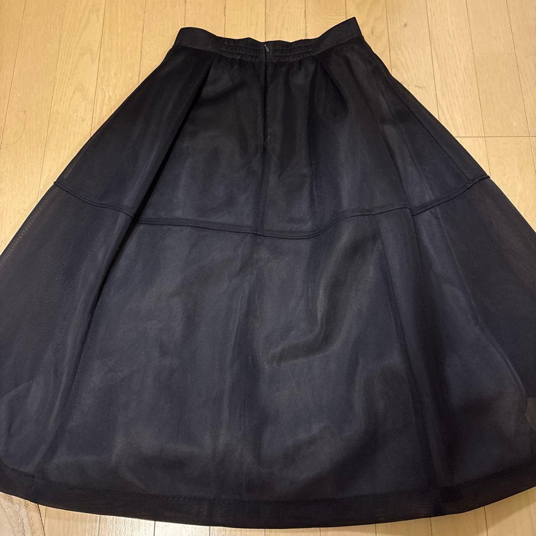 【美品】jusglittyシアーフォルムスカート　M チャコールグレー