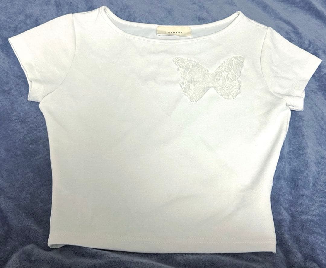 Andmary Nini lace tops 半袖 Butterfly 蝶々