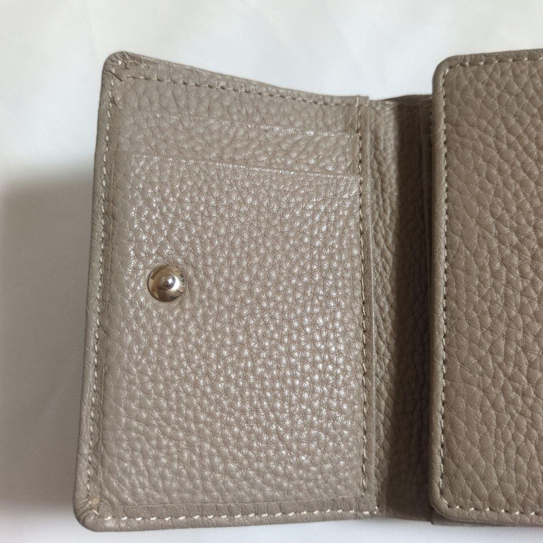 限定　キタムラ kitamura 三つ折り財布 ステッチ ミニ財布 レザー 牛革