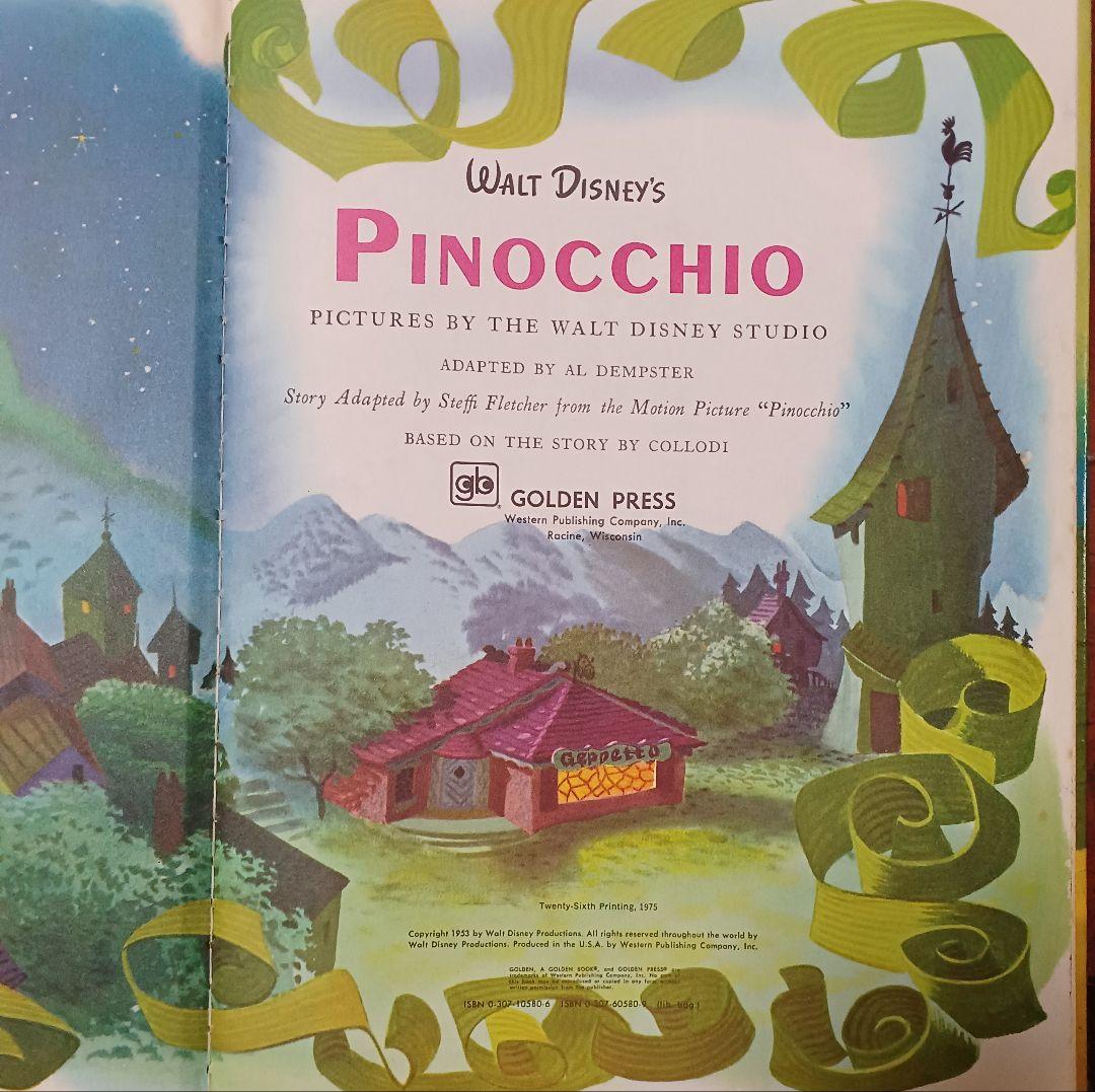 ディズニー　Walt Disney's　Pinocchio　ピノキオ　絵本