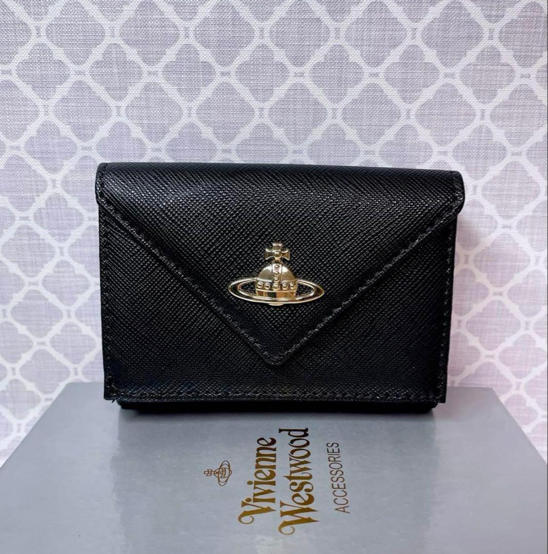 【最新♡ショッパー付】Vivienne Westwood 3つ折り財布 黒