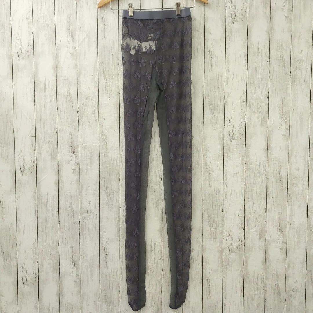新品【 PRANK PROJECT 】フラワーモチーフレースタイツ グレー M