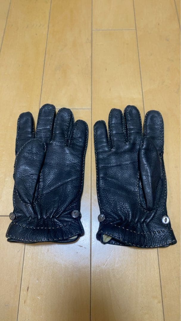 restelli milano イタリア製、鹿皮　インナーカシミア手袋