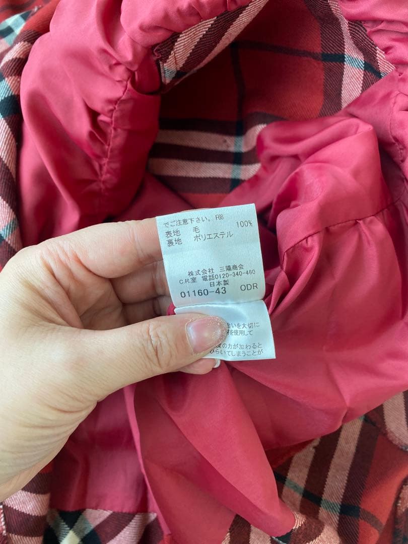 美品 BURBERRY BLUE LABEL ノバチェック ワンピース 赤 36