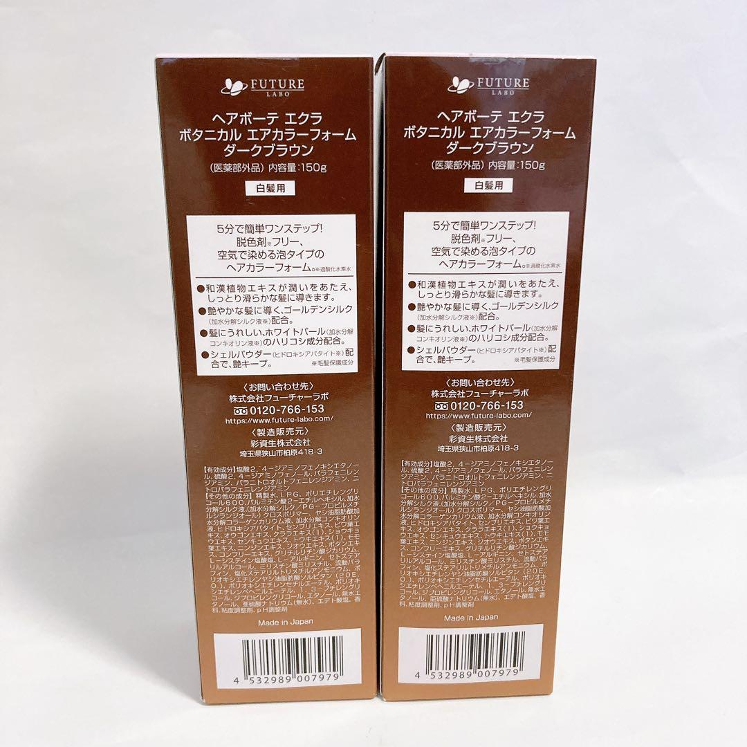未開封 ヘアボーテ エクラ ボタニカル エアカラーフォーム ダークブラウン 2本
