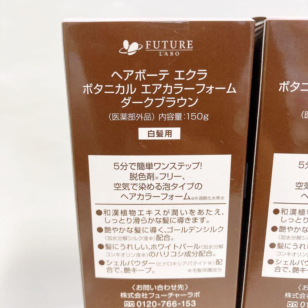 未開封 ヘアボーテ エクラ ボタニカル エアカラーフォーム ダークブラウン 2本
