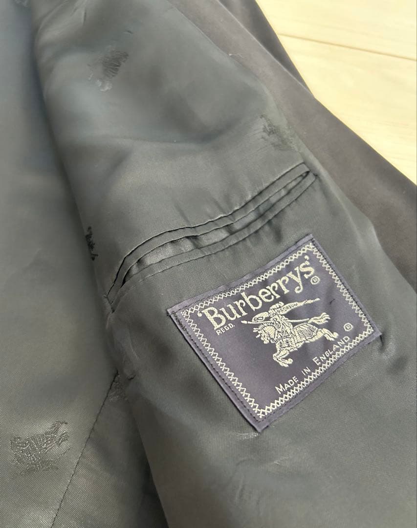 極美品　英国製Burberrys バーバリー ダブル紺ブレザー金ボタン