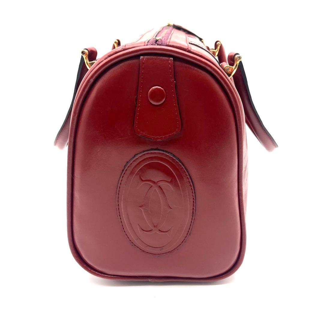 《美品》Cartier カルティエ ボストンバッグ マストライン ボルドー