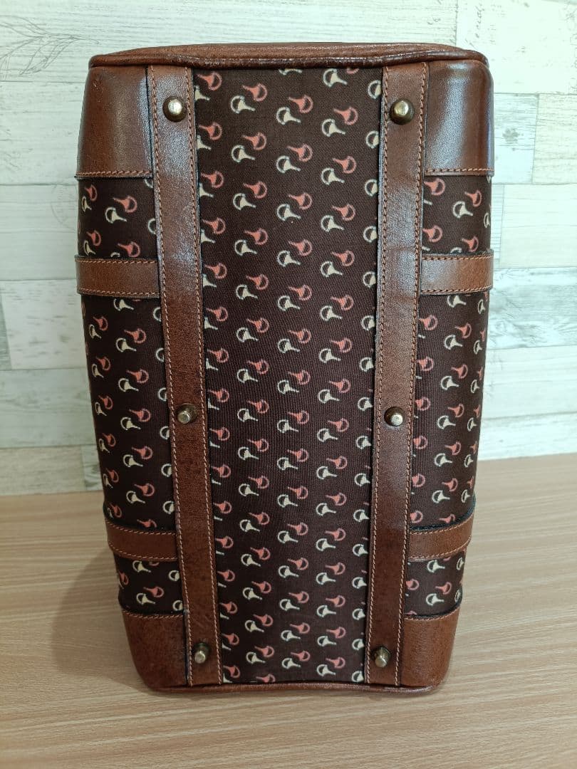 GUCCI オールドグッチ ミニ ボストンバッグ ホースビット柄 ブラウン