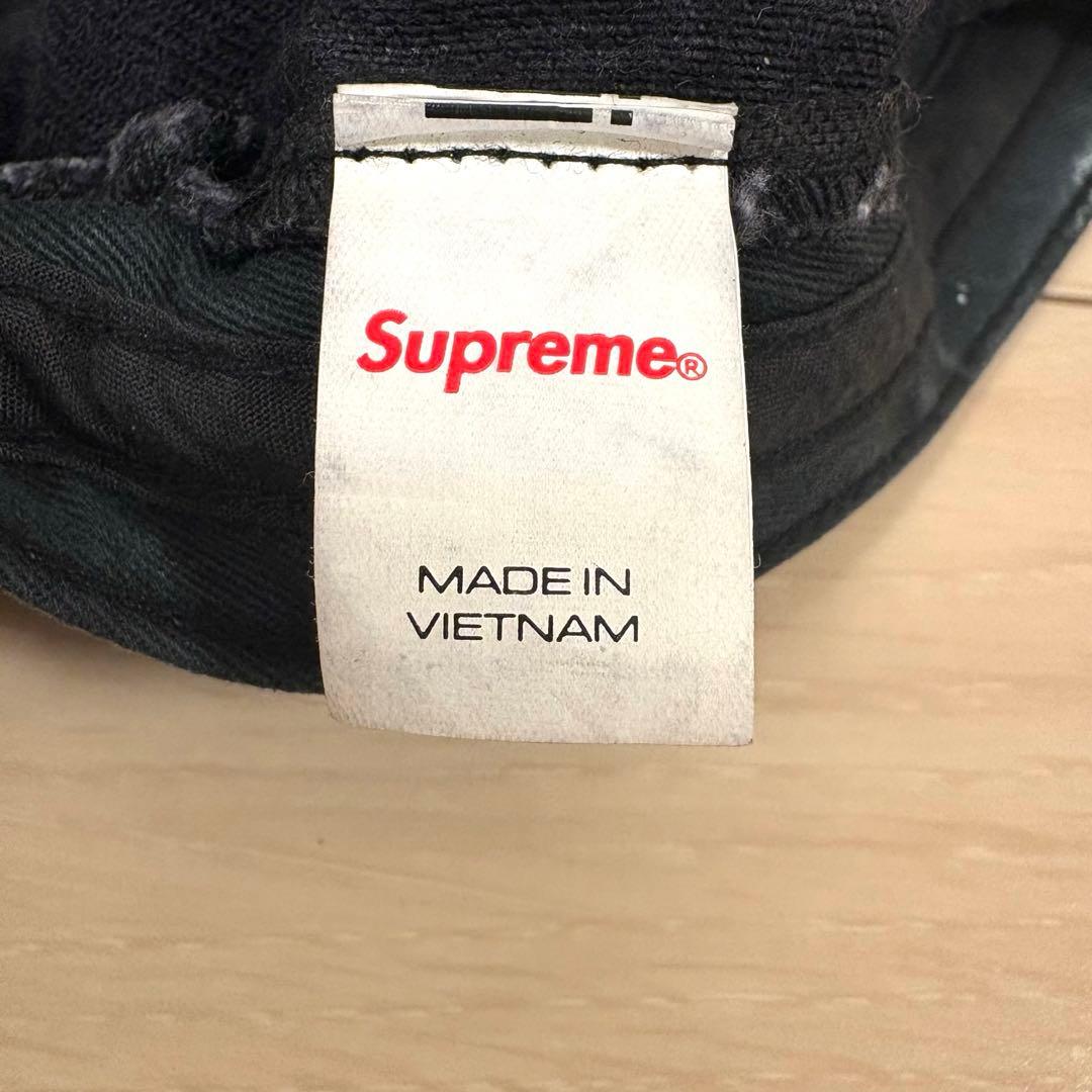 【美品】Supreme Denim Camp Cap ブラック 24ss