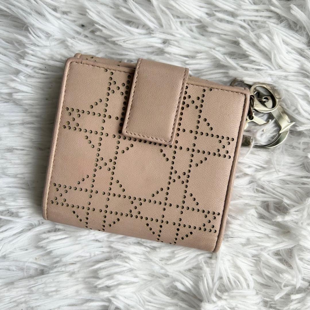 希少✨ Diorレディディオール カナージュ コンパクト二つ折り財布 ピンク