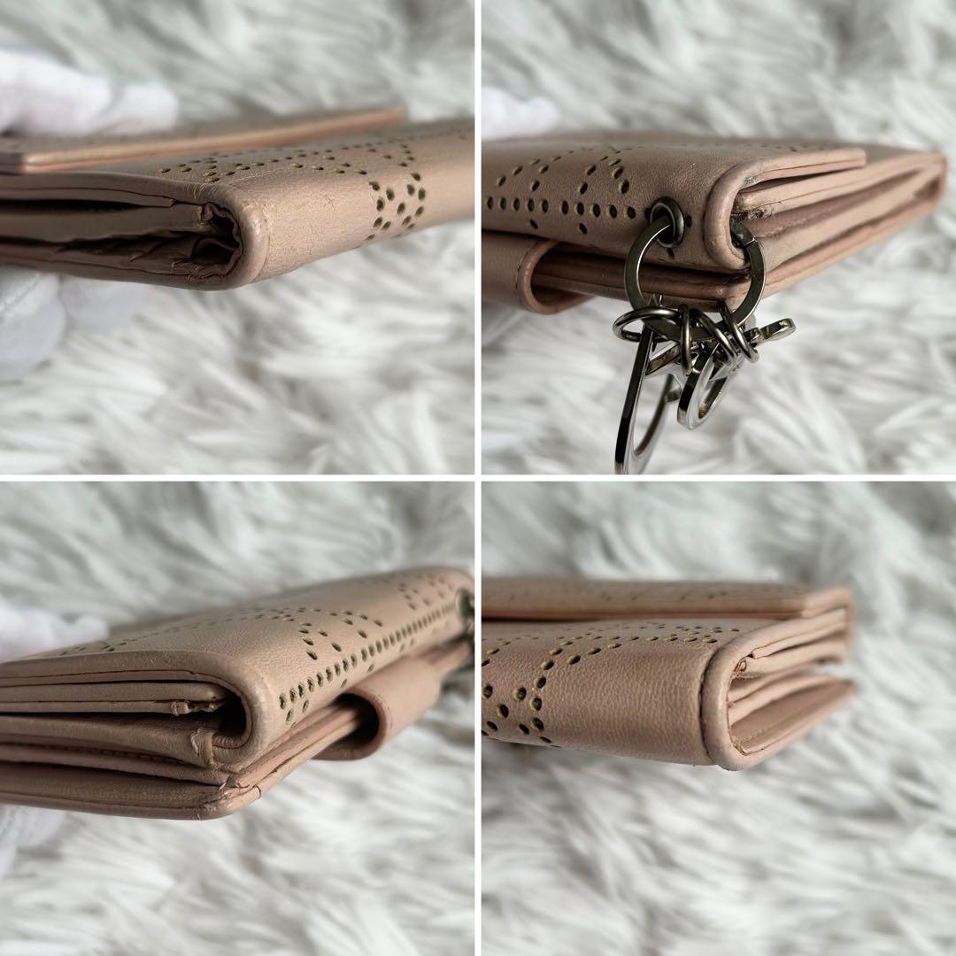 希少✨ Diorレディディオール カナージュ コンパクト二つ折り財布 ピンク