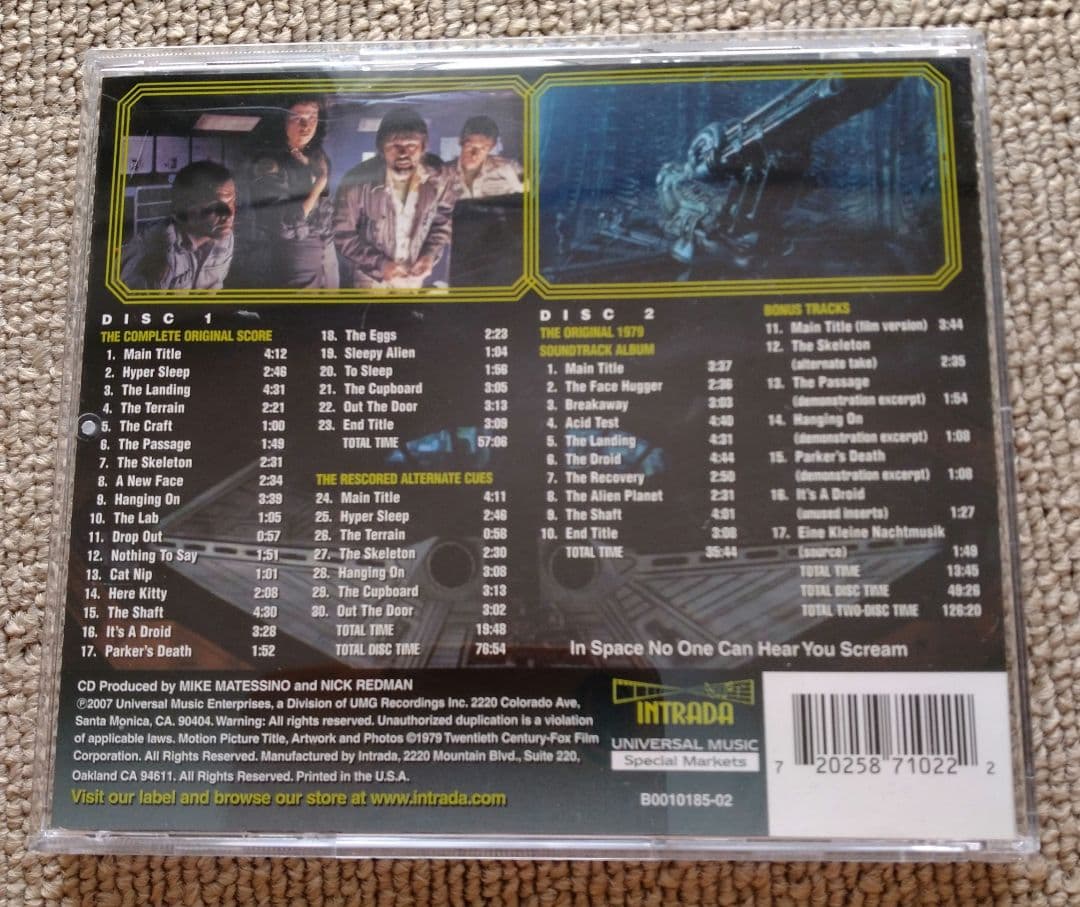 ALIEN サントラ 完全版 CD2枚組 (Intrada盤)