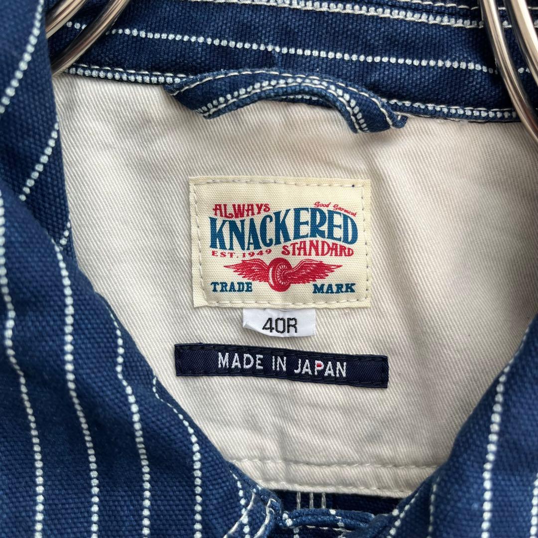 極美品 KNACKERED ウォバッシュ カバーオール ヒッコリー ワーク L