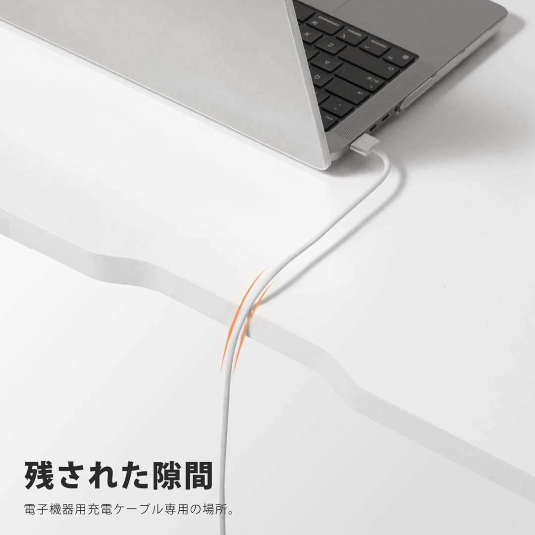 未使用)PCデスク ラック付き 白