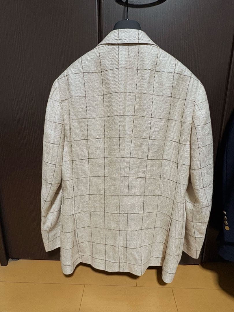 BEAMS F /E.THOMAS シルクリネン ウインドウペーン ジャケット