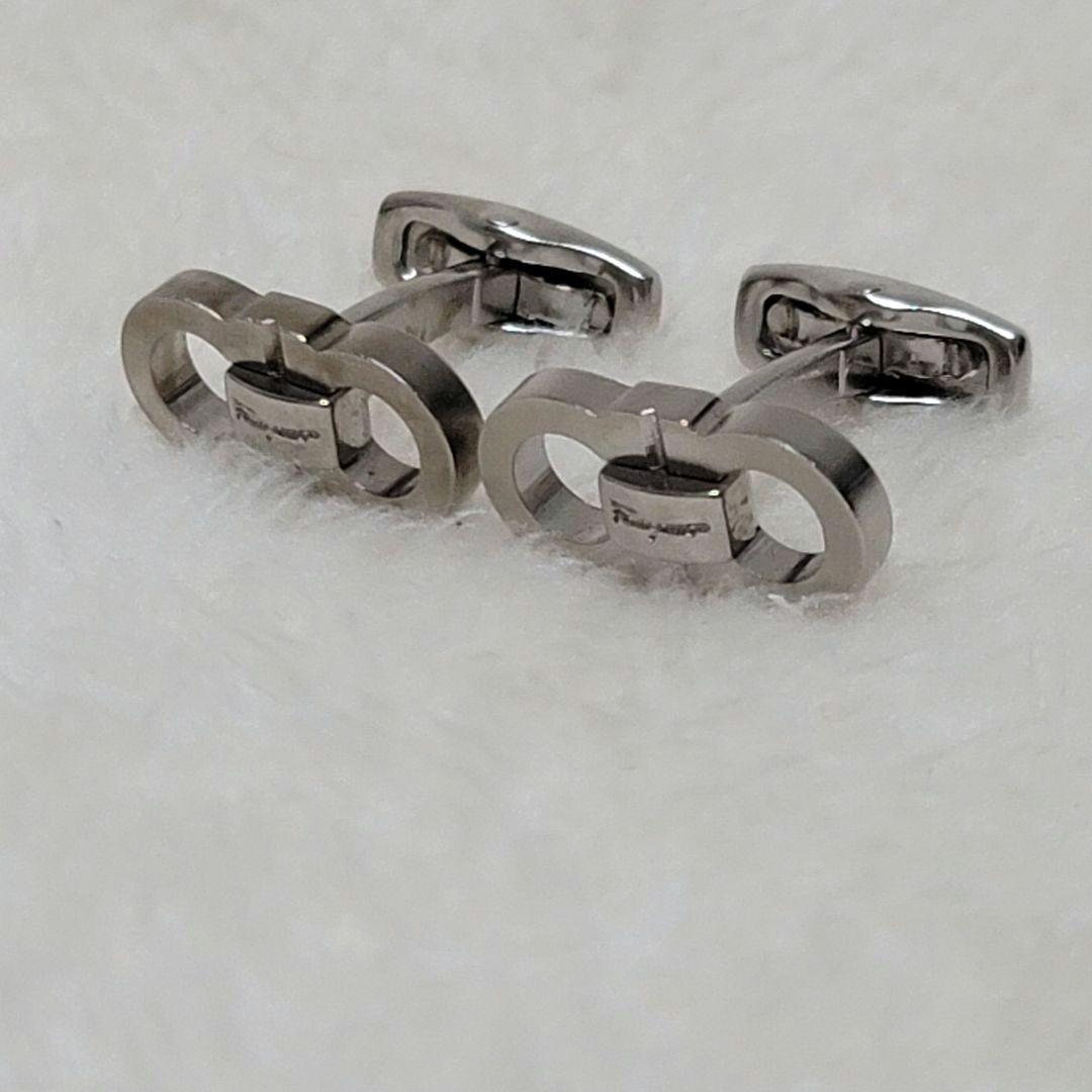 美品✨サルヴァトーレフェラガモ カフリンクス ダブルガンチーニ シルバー 箱付き