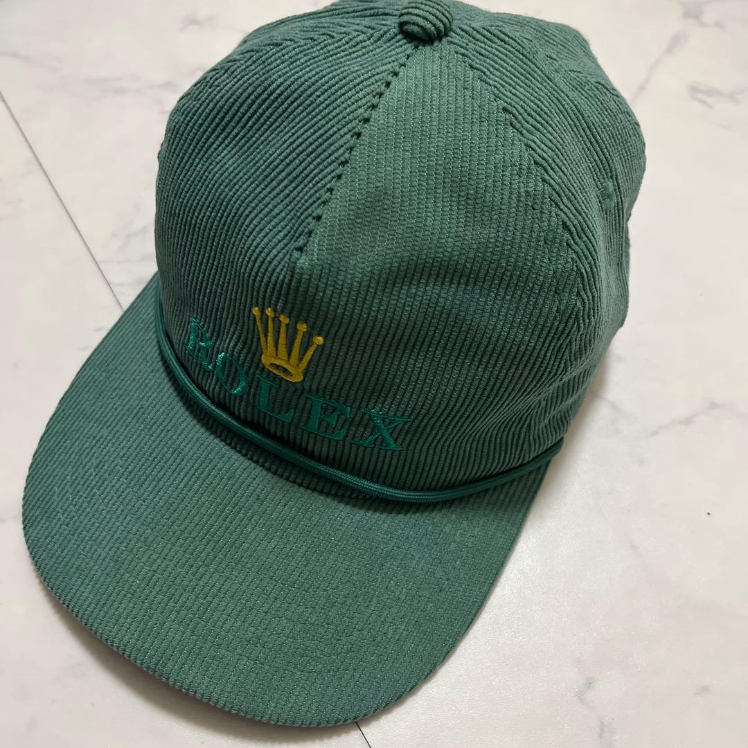 ROLEX グリーン コーデュロイキャップ