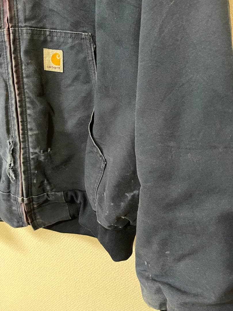 Carhartt カーハート　アクティブジャケット　フェード　ダメージ　ネイビー
