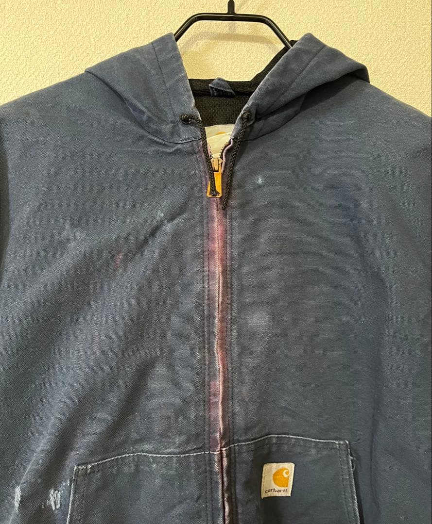 Carhartt カーハート　アクティブジャケット　フェード　ダメージ　ネイビー