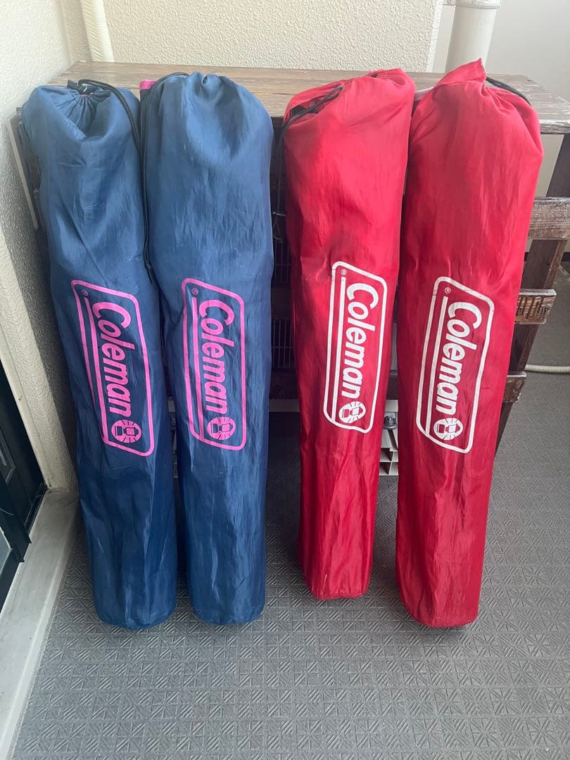 Coleman コールマン　4脚セット　ネイビー×2 レッド×2