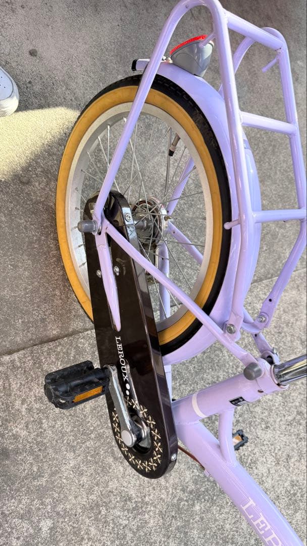子供用自転車 キッズ ラベンダー 18インチ スタンド 補助輪 引き取り可