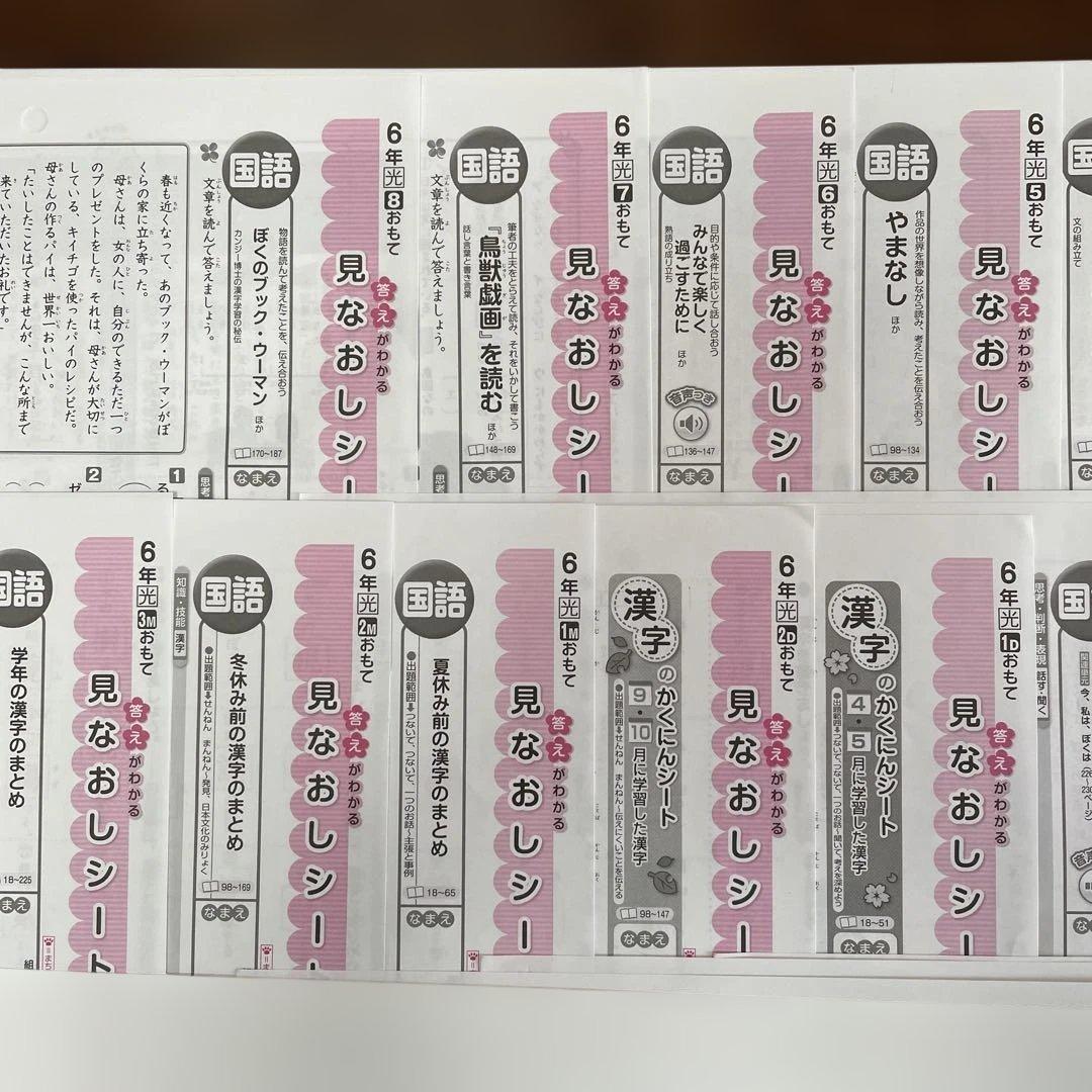 【最新版】小学6年　国語　テスト　答え令和7年度　１年分