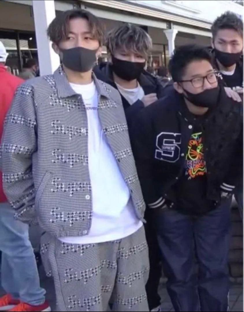 激レアSupreme Houndstooth Logos Snap Jacket