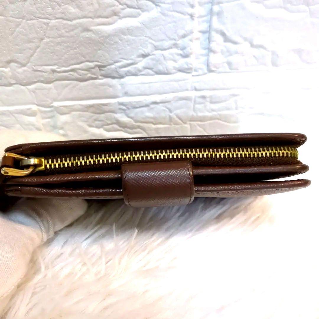 【美品】プラダ 折り財布 サフィアーノ 茶
