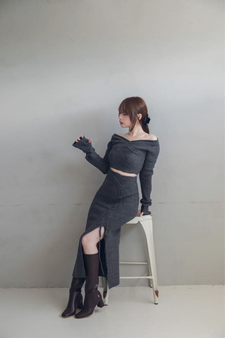 zoe long boots andmaryダークブラウン レザー ロングブーツ