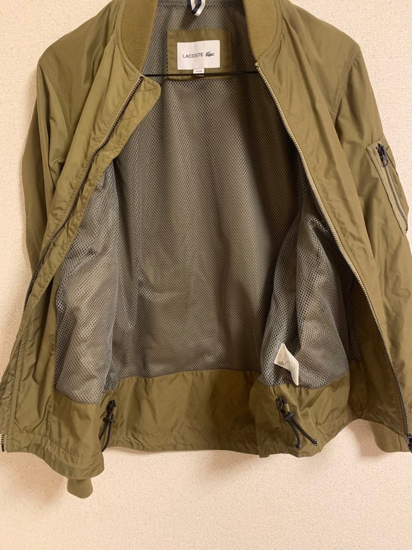LACOSTE MA-1 ブルゾン カーキ FR48 メンズ 美品 春アウター